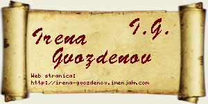 Irena Gvozdenov vizit kartica